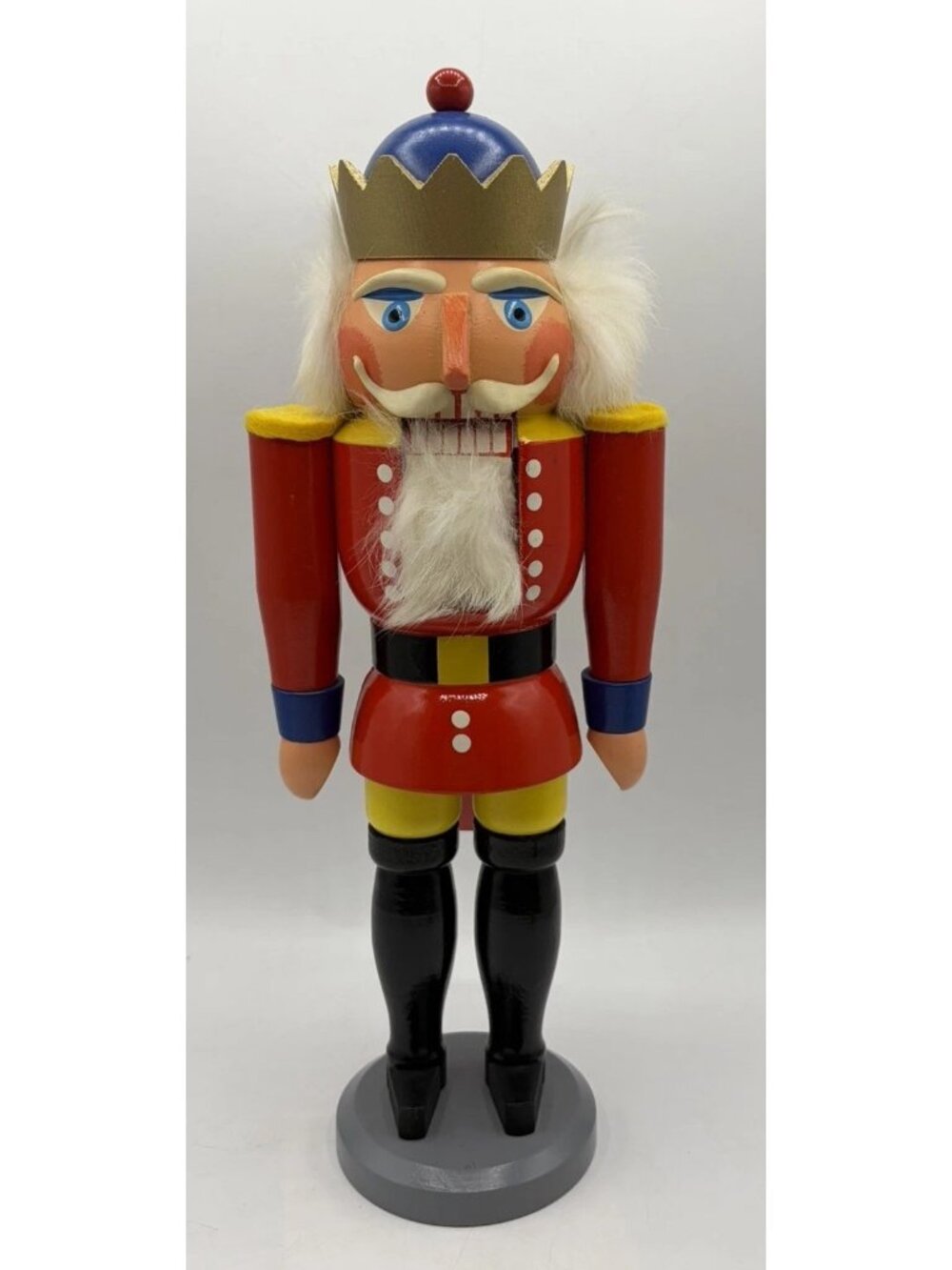 Vintage German Expertic King Nutcracker Erzgebirge East Germany GDR Large 13.5"